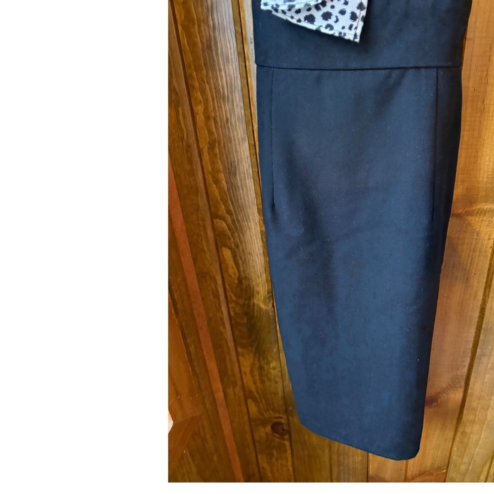 Maurices Leopard Print Ruffle Bodice Sheath Dress Black Pencil Skirt Size 5/6 - Picture 6 of 7